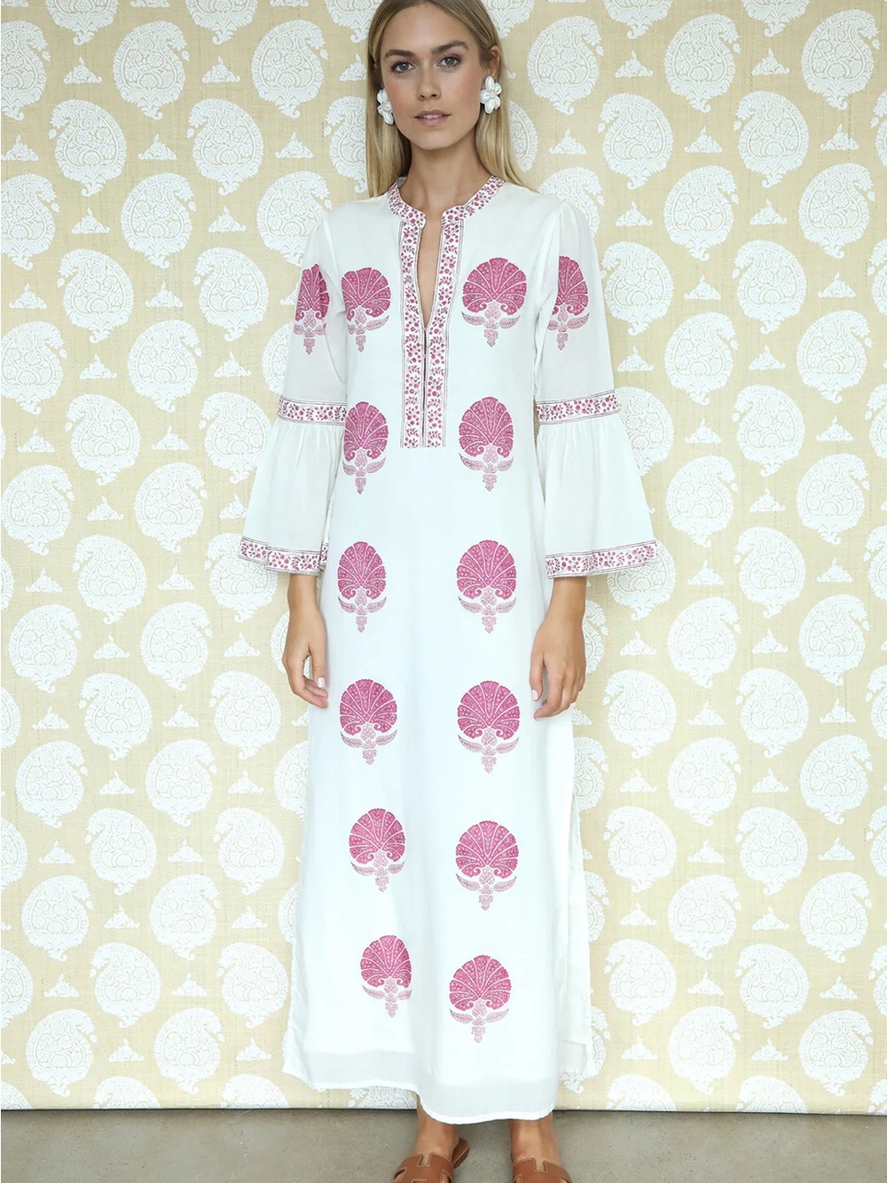 ASHA by ASHLEY McCORMICK POMEGRANATE MEDALLION KAFTAN XS - Picture 4 of 6